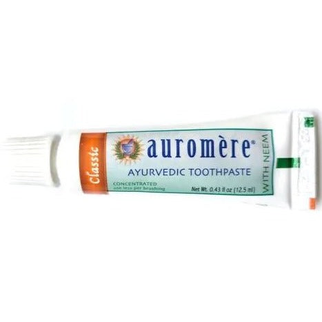 FREE WITH $99 PURCHASE: Auromere Classic Ayurvedic Toothpaste 12.5mL(Valued at $2.99) Discontinued at Village Vitamin Store