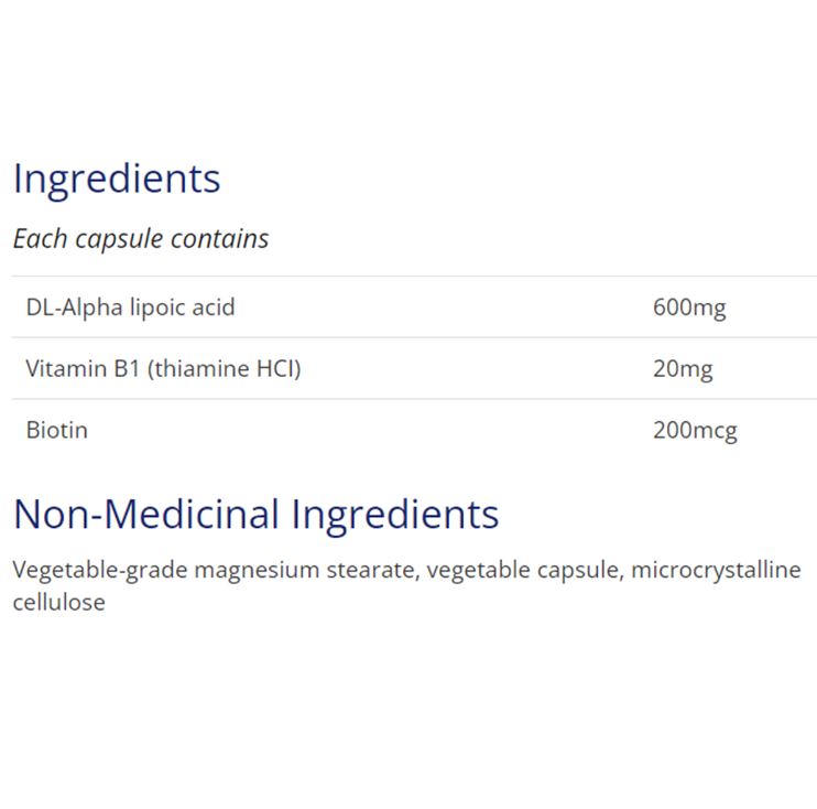 CanPrev Alpha Lipoic Acid 600mg 60 Veggie Caps Supplements - Blood Sugar at Village Vitamin Store