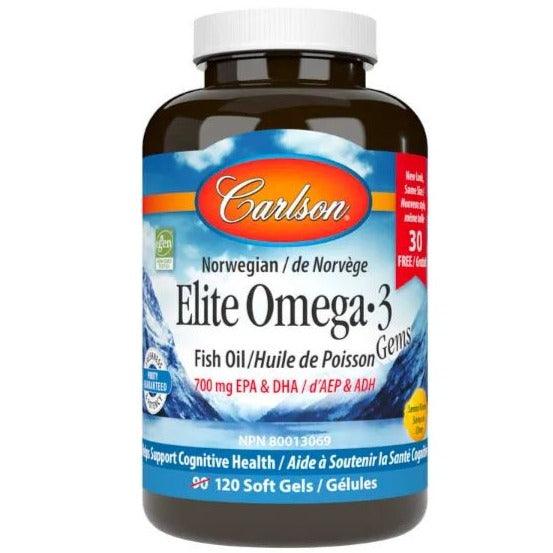 Carlson's Elite Omega-3 Gems 120 Softgels Supplements - EFAs at Village Vitamin Store