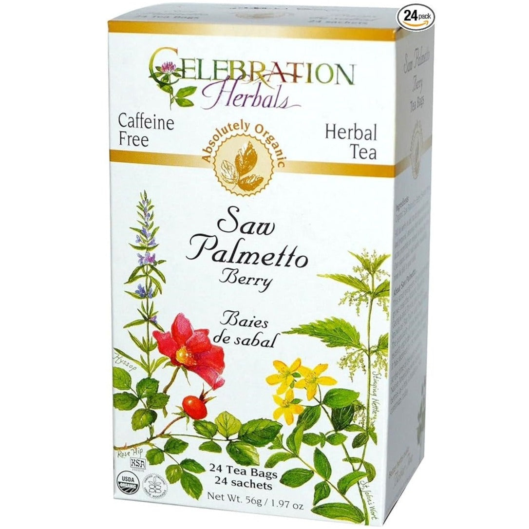 Celebration Herbals Saw Palmetto Berry Tea Organic (24 Tea Bags) Food Items at Village Vitamin Store