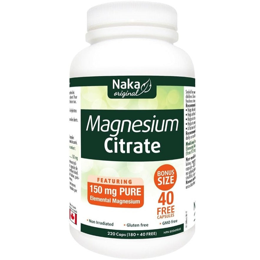 Naka Magnesium Citrate 150mg - 220 Caps Minerals - Magnesium at Village Vitamin Store