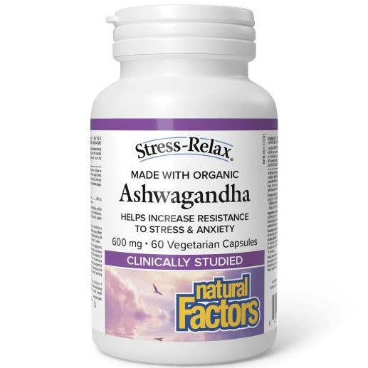 Natural Factors Ashwagandha 600mg 60 Veggie Caps Supplements - Stress at Village Vitamin Store