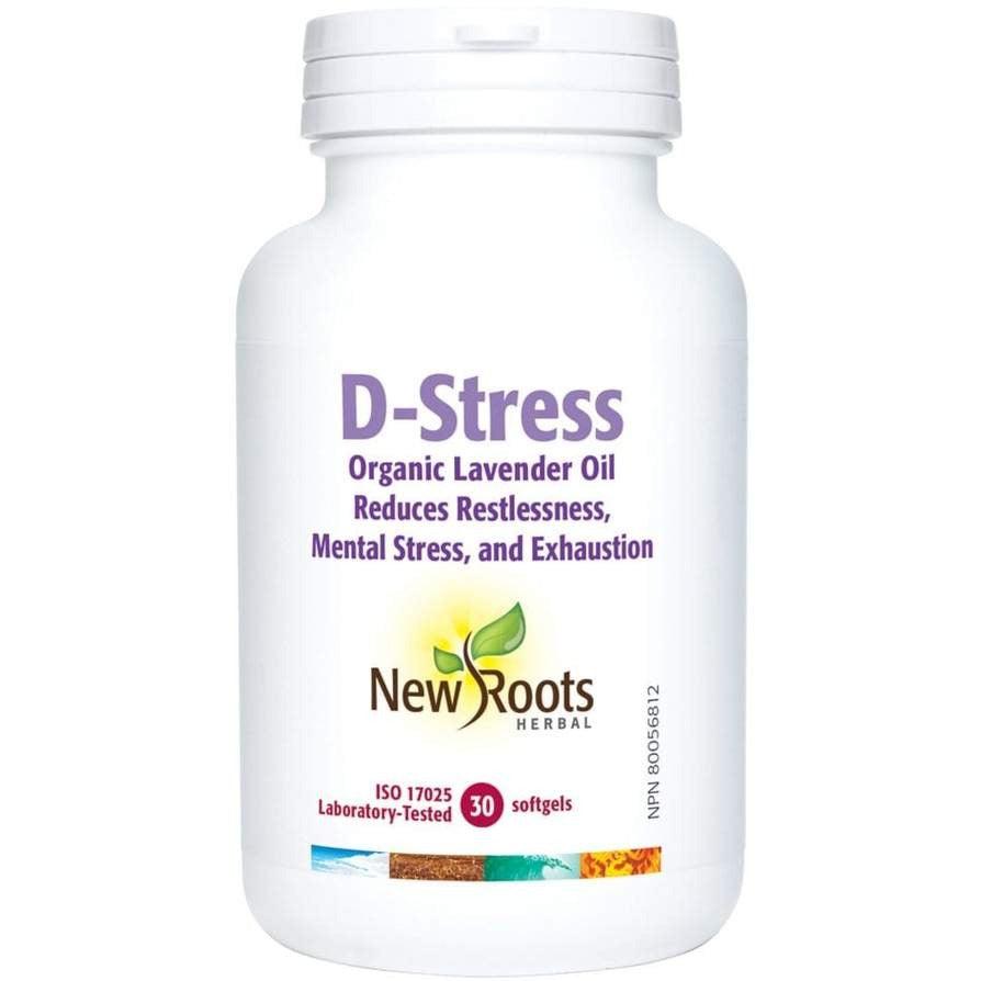 New Roots D-Stress 30 Softgels Supplements - Stress at Village Vitamin Store