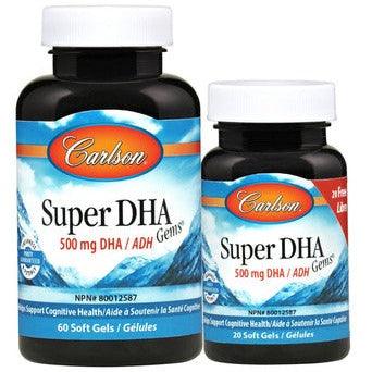 Carlson Super DHA 60 +20 Softgels Supplements - EFAs at Village Vitamin Store