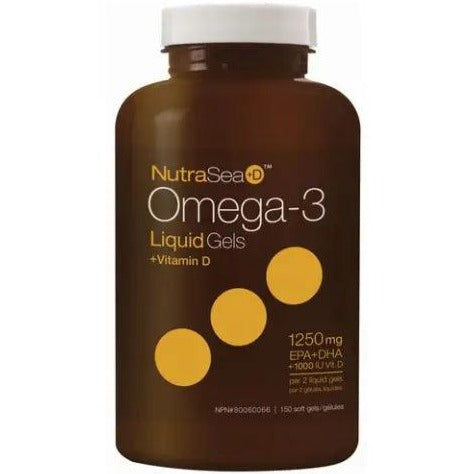 NutraSea+D Omega-3 Liquid Gels Fresh Mint 150 softgels Supplements - EFAs at Village Vitamin Store