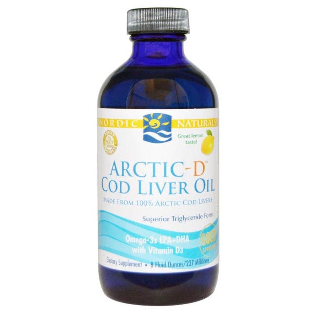 Nordic Naturals Arctic-D Cod Liver Oil Lemon 237ML Supplements - EFAs at Village Vitamin Store
