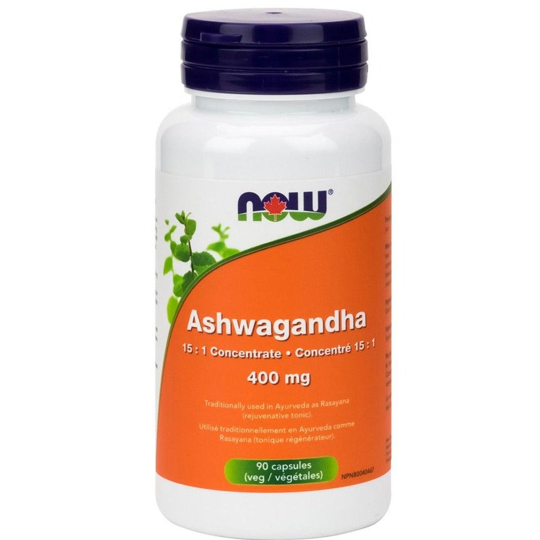 NOW Ashwagandha Extract 400mg 90 Veggie Caps Supplements at Village Vitamin Store