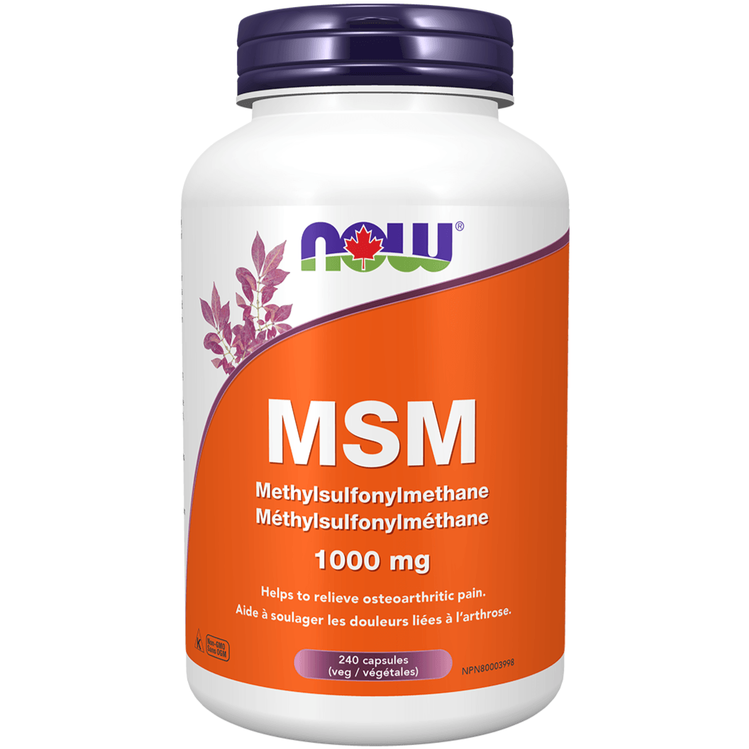 NOW MSM 1000mg 240 Veggie Caps Supplements - Joint Care at Village Vitamin Store