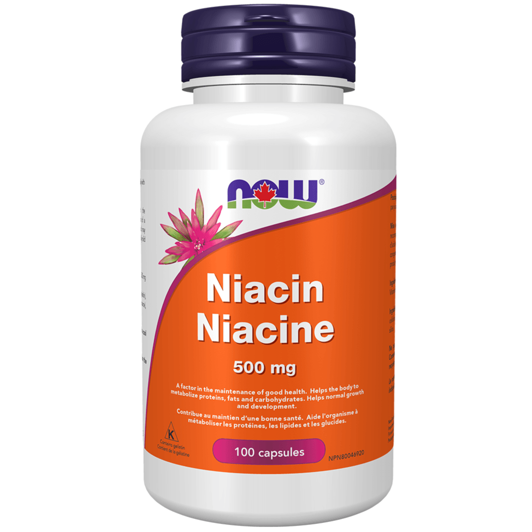 NOW Niacin 500mg 100 Caps Vitamins - Vitamin B at Village Vitamin Store