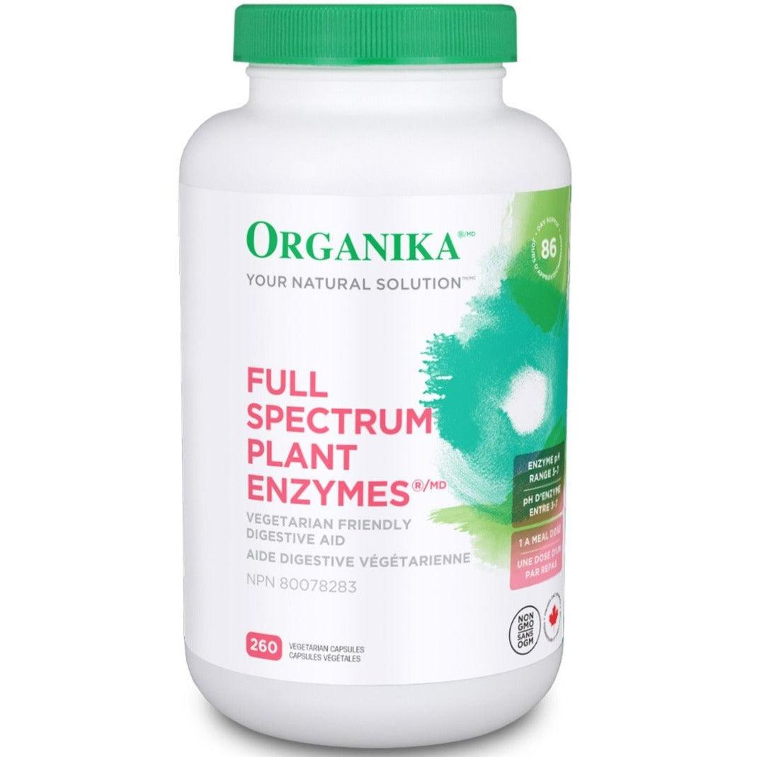 Organika Full Spectrum Plant Enzymes 500mg 260 Veggie Caps Supplements - Digestive Enzymes at Village Vitamin Store