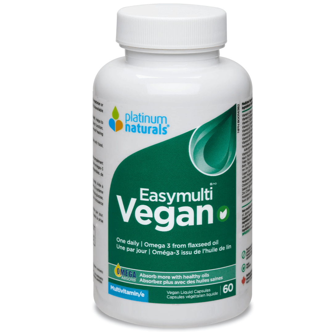 Platinum Naturals Easymulti Vegan 60 Veggie Caps Vitamins - Multivitamins at Village Vitamin Store
