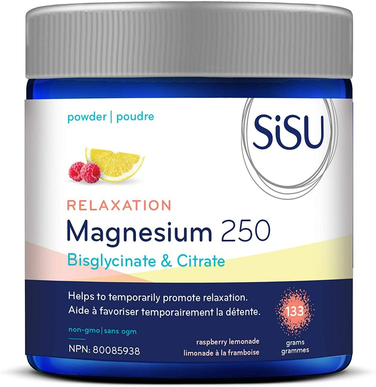 Sisu Magnesium Bisglycinate 250 133g Minerals - Magnesium at Village Vitamin Store
