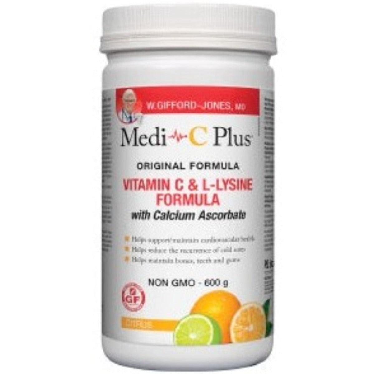 Medi-C Plus With Calcium Ascorbate Citrus 600g Vitamins - Vitamin C at Village Vitamin Store