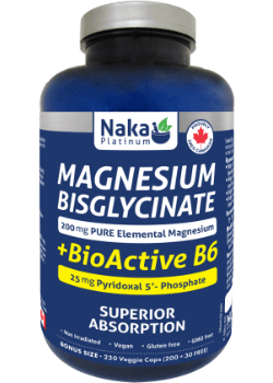 MAGNESIUM BISGLYCINATE 200MG + BIOACTIVE B6 25MG – 230 VCAPS (200 + 30 FREE) Minerals - Magnesium at Village Vitamin Store