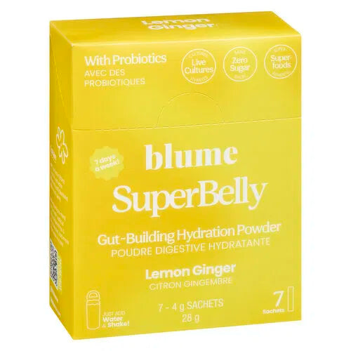 blume Superbelly Gut Building Hydration Powder Lemon Ginger, 7 Sachets 28g