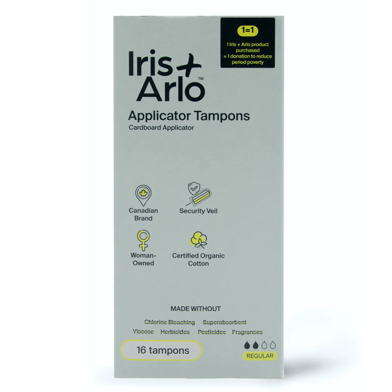 Iris + Arlo 100% Cotton Applicator Tampons 16 Regular Tampons