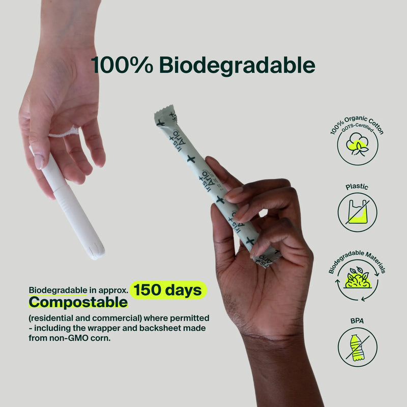 Iris + Arlo 100% Cotton Applicator Tampons 16 Regular Tampons