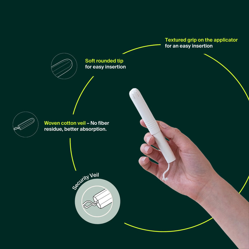 Iris + Arlo 100% Cotton Applicator Tampons 16 Regular Tampons