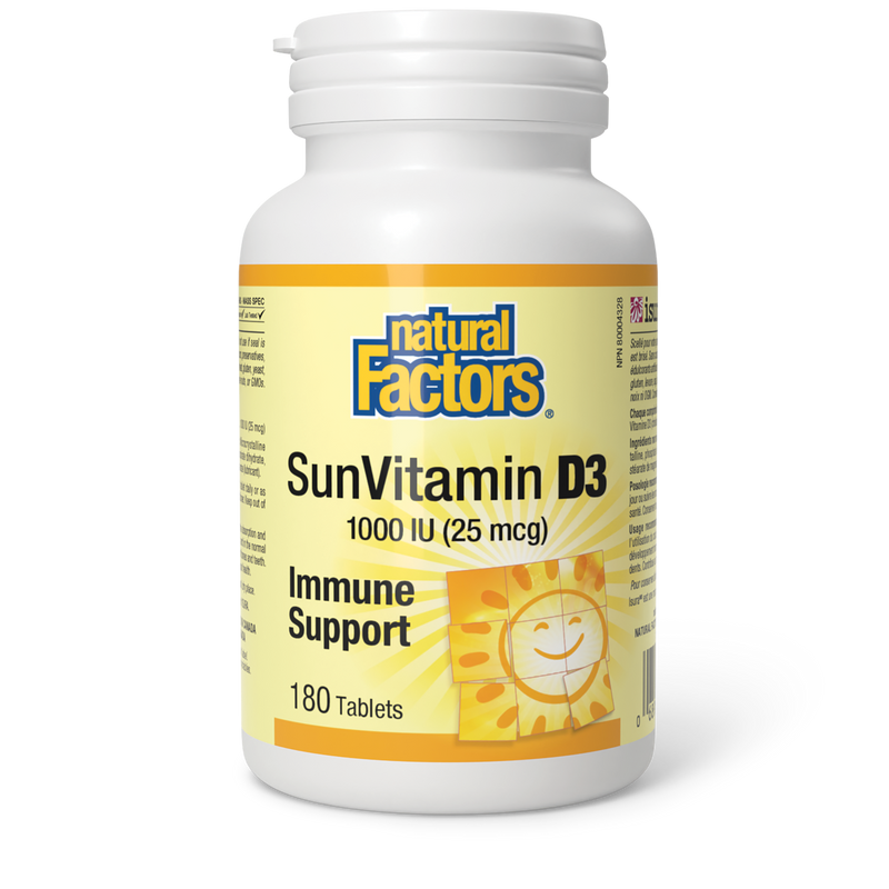 Natural Factors Sun Vitamin D3 1000 IU 180 Tabs
