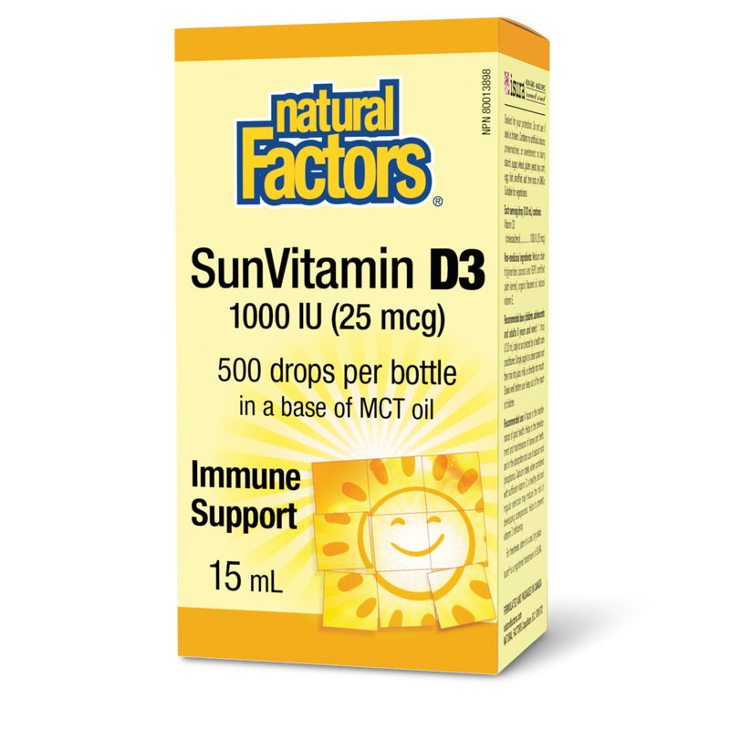 Natural Factors Vitamin D3 Drops 1000 IU 15ml