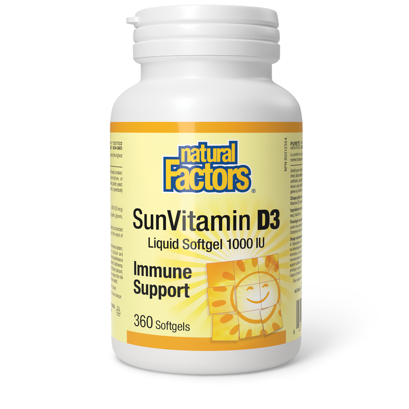 Natural Factors Vitamin D3 1000IU 360 Softgels
