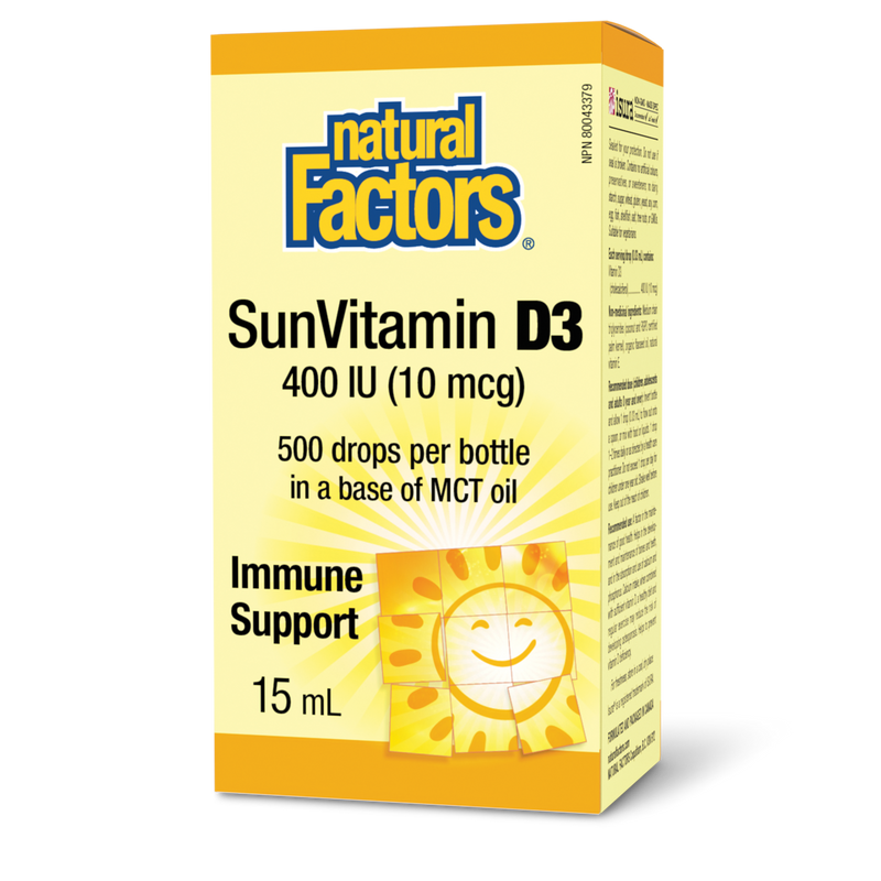 Natural Factors Sun Vitamin D3 Drops 400 IU 15mL