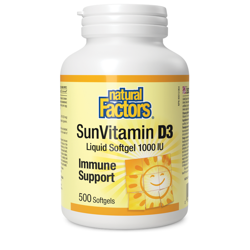 Natural Factors SunVitamin D3 1000IU 500 Softgels