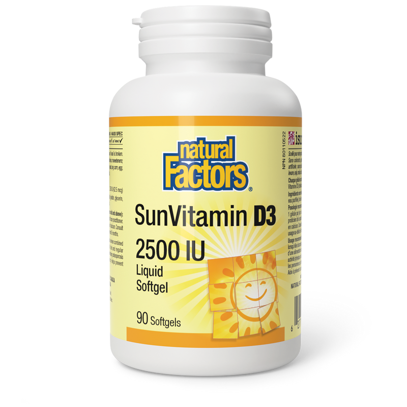 Natural Factors Sun vitamin D3 2500 IU 90 Softgels