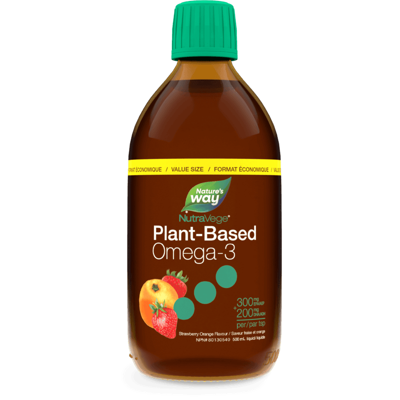 NutraVege Omega-3 Plant Based Strawberry Orange 500 mL