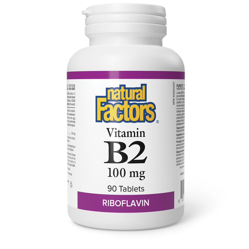 Natural Factors Vitamin B2 Riboflavin 100mg 90 Tabs