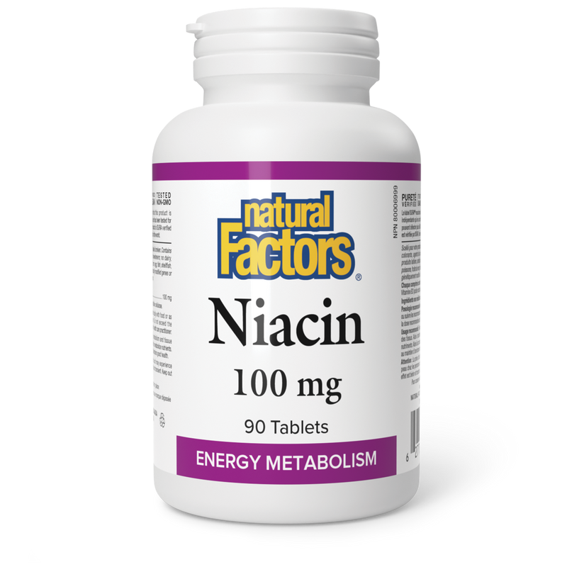 Natural Factors Niacin 100mg 90 tablets (Vitamin B3)