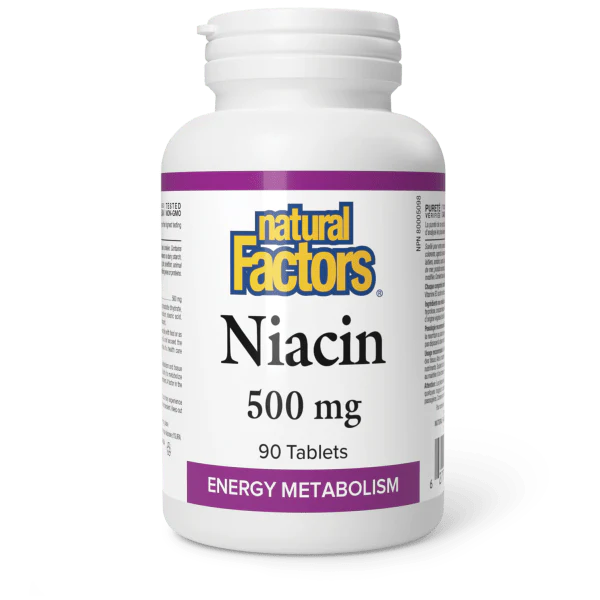 Natural Factors Niacin (Vitamin B3) 500mg 90 tablets