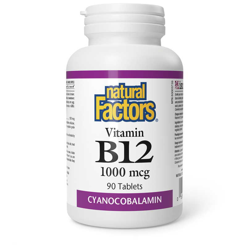 Natural Factors Vitamin B12 1000mcg Cyanocobalamin 90 Tabs