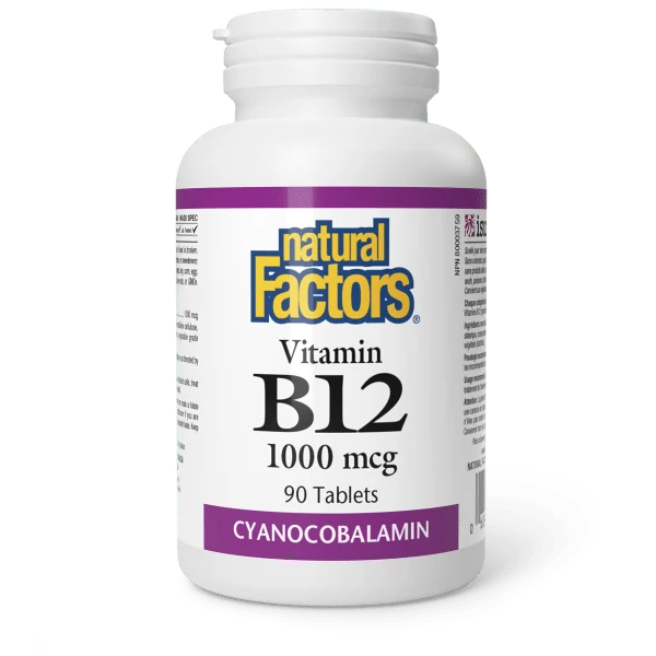 Natural Factors Vitamin B12 1000mcg Cyanocobalamin 90 Tabs