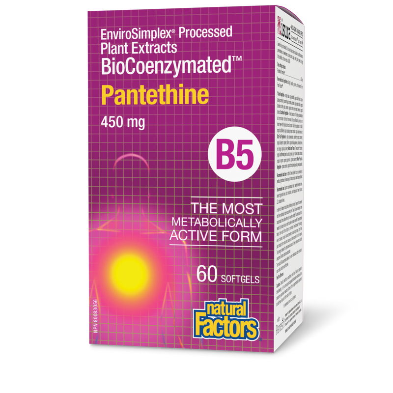 Natural Factors BioCoenzymated Pantethine 450mg B5 60 Softgels