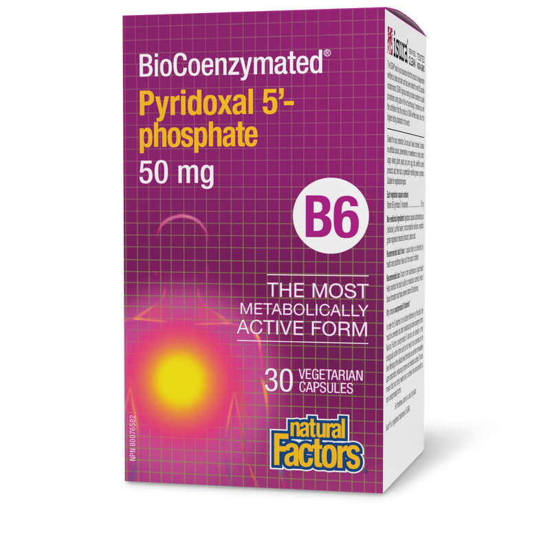 Natural Factors BioCoenzymated Pyridoxal 5 Phosphate 50mg 30 Veggie Caps
