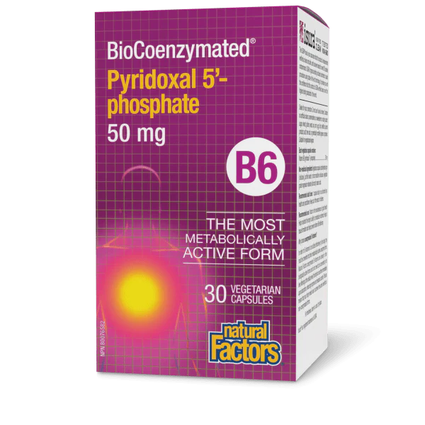 Natural Factors BioCoenzymated Pyridoxal 5 Phosphate 50mg 30 Veggie Caps