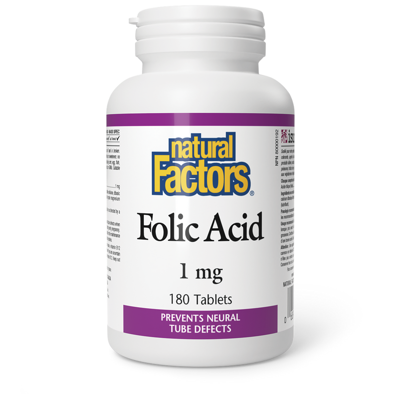Natural Factors Folic Acid 1mg 180 Tabs