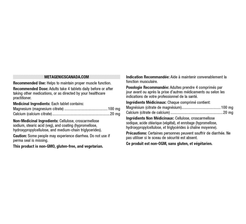 Metagenics Mag Citrate 120 Tabs