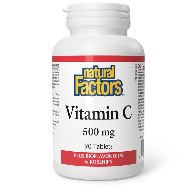 Natural Factors Vitamin C 500mg Plus Bioflavonoids & Rosehips 90 Tablets