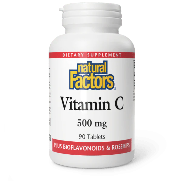 Natural Factors Vitamin C 500mg Plus Bioflavonoids & Rosehips 90 Tablets
