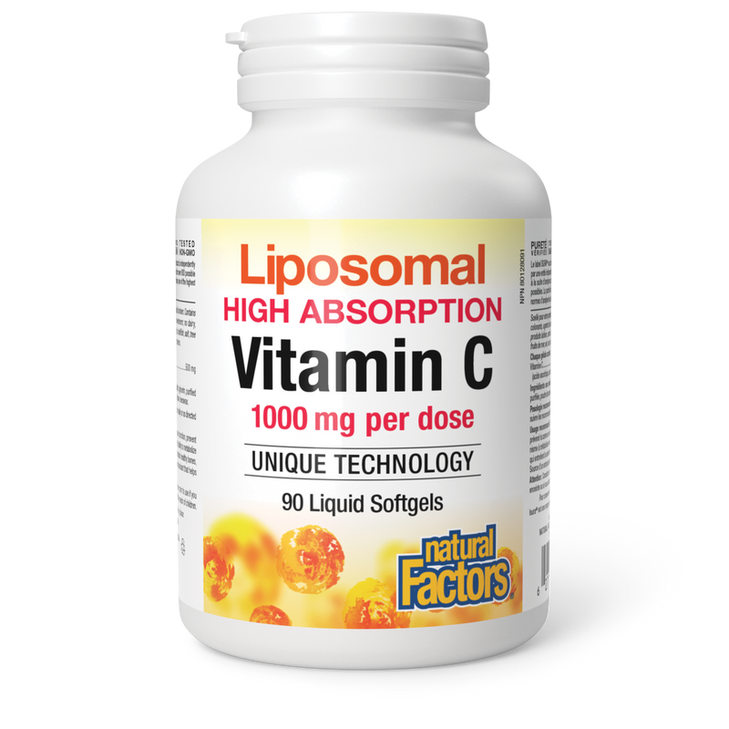 Natural Factors High Absorption Liposomal Vitamin C 1000 mg 90 Liquid Softgels