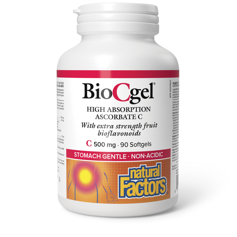 Natural Factors BioCgel 500mg High Absorption Ascorbate C 90 Softgels