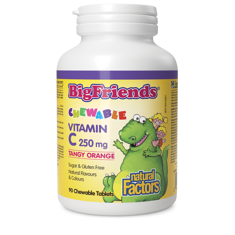 Natural Factors Big Friends Vitamin C 250mg Tangy Orange 90 Chewable Tabs
