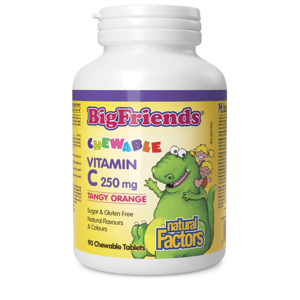 Natural Factors Big Friends Vitamin C 250mg Tangy Orange 90 Chewable Tabs