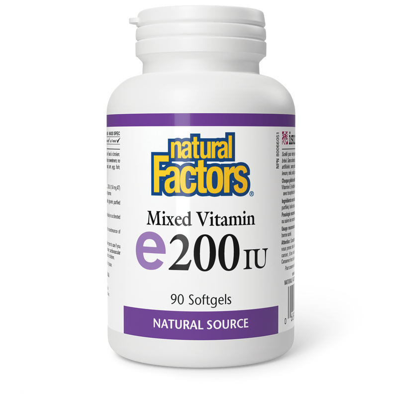 Natural Factors Vitamin E 200IU Mixed 90 Softgels