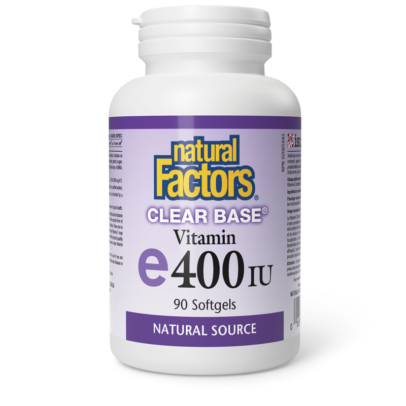Natural Factors Clear Base Vitamin E 400IU Clear Base 90 Softgels