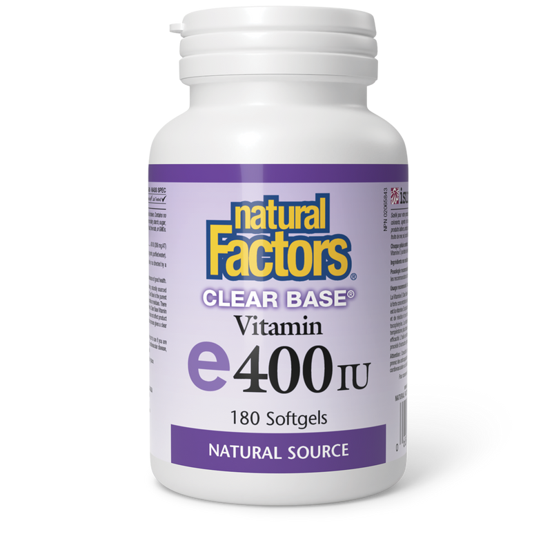 Natural Factors Clear Base Vitamin E 400 IU 180 Softgels