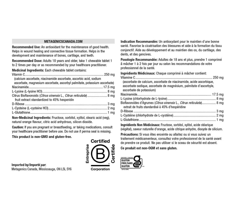 Metagenics Ultra C Chewable Orange 90 Chewable Tabs