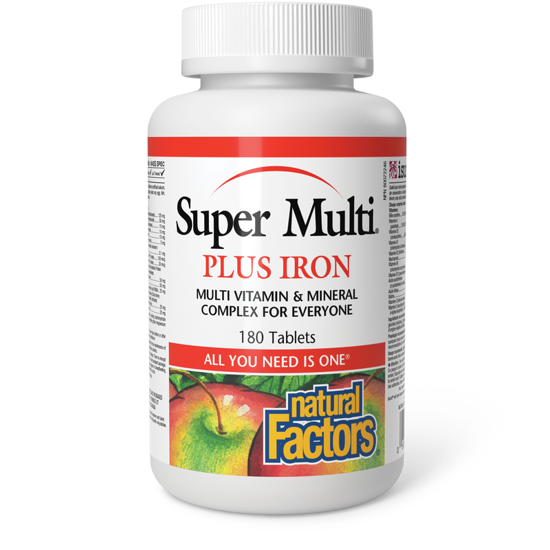 Natural Factors Super Multi Plus Iron 180 Tabs
